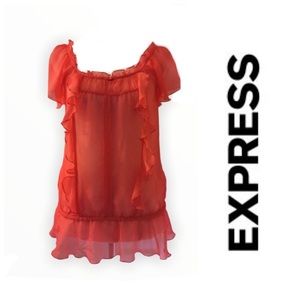 EXPRESS Sheer Red Top